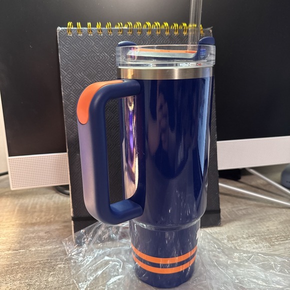 NEW Stanley 30 oz H2.0 FlowState Quencher Tumbler Regal Blue Shimmer Orange T1 - Picture 3 of 5